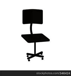 Black office chair icon in cartoon style on a white background. Black office chair icon, cartoon style