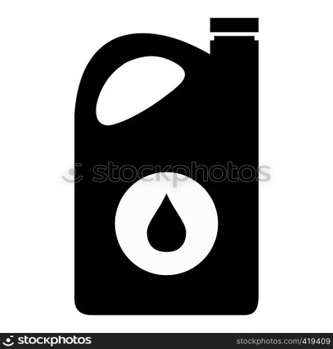 Black oil canister flat icon isolated on a white background. Black oil canister flat icon