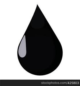 Black oil drop cartoon icon isolated on white background. Black oil drop cartoon icon