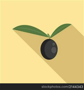 Black olive icon flat vector. Oil green. Food oil. Black olive icon flat vector. Oil green