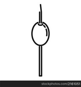 Black olive toothpick icon outline vector. Tooth pick. Wood stick. Black olive toothpick icon outline vector. Tooth pick