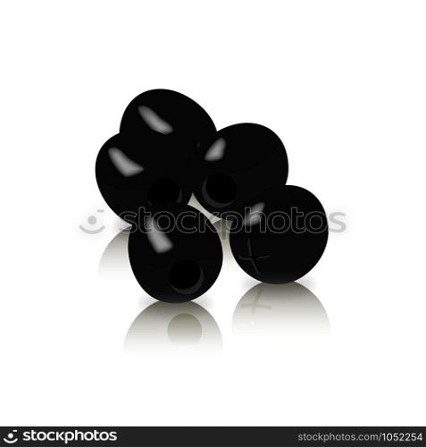 Black olives isolated on a white background. Vector. Vector black olives isolated on a white background