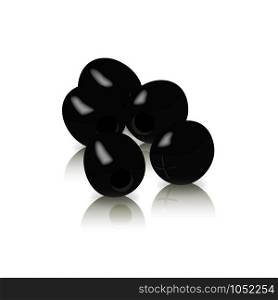 Black olives isolated on a white background. Vector. Vector black olives isolated on a white background