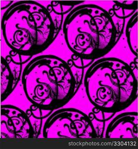 black ornamental grunge on pink background