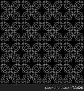 Black Ornamental Seamless Line Pattern. Black Ornamental Seamless Line Pattern. Endless Texture. Oriental Geometric Ornament