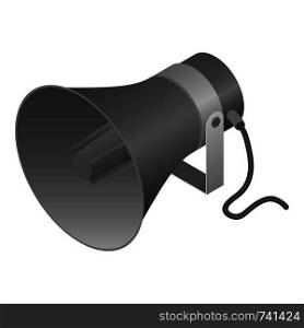 Black outdoor speaker icon. Isometric of black outdoor speaker vector icon for web design isolated on white background. Black outdoor speaker icon, isometric style