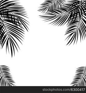 Black Palm Leaf on White Background. Vector Illustration. EPS10. Black Palm Leaf on White Background. Vector Illustration.