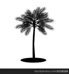 black palm tree. Summer beach. Vector illustration. EPS 10.. black palm tree. Summer beach. Vector illustration.