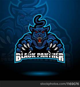 Black panther esport mascot logo