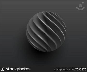 Black Paper cut 3d realistic layered sphere. Concept design element for presentations, web pages, posters and flyers. Vector illustrartion EPS10. Black Paper cut 3d realistic layered sphere. Concept design element for presentations, web pages, posters and flyers. Vector illustrartion