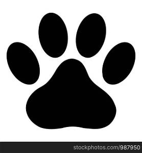 black paw print icon on white background. flat style. dog or cat paw print icon for your web site design, logo, app, UI. animal track symbol. foot and paw animal sign.