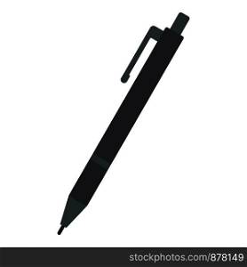 Black pen icon. Flat illustration of black pen vector icon for web design. Black pen icon, flat style