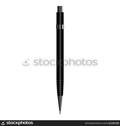 Black pen mockup. Realistic illustration of black pen vector mockup for web. Black pen mockup, realistic style