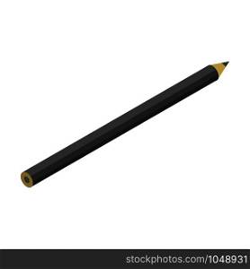 Black pencil icon. Isometric of black pencil vector icon for web design isolated on white background. Black pencil icon, isometric style