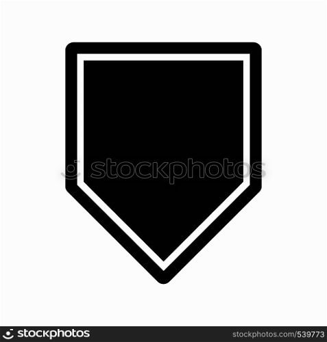 Black pennant icon in simple style on a white background. Black pennant icon, simple style