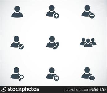 Black people icons set vector image