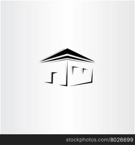 black perspective house icon vector design