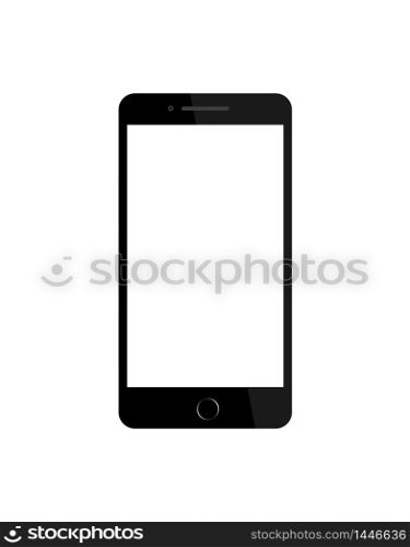 Black phone in mockup style on isolated background. Smartphone with blank screen. Template of wireframe of mobile phone for website. vector eps10. Black phone in mockup style on isolated background. Smartphone with blank screen. Template of wireframe of mobile phone for website. vector illustration