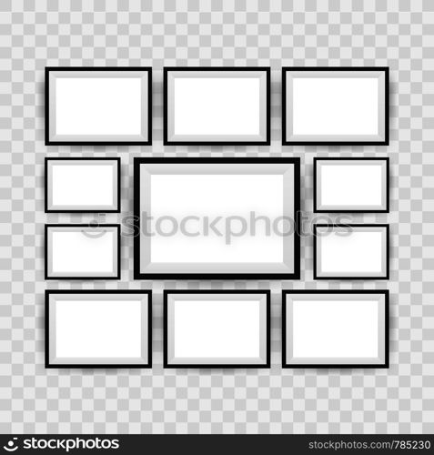 Black Picture Frame Isolated Background. Vector illustration.. Black Picture Frame Isolated Background. Vector stock illustration.