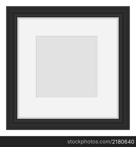 Black picture frame. Realistic border mockup for photo or painting isolated on white background. Black picture frame. Realistic border mockup for photo or painting