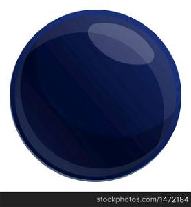 Black pill sphere icon. Cartoon of black pill sphere vector icon for web design isolated on white background. Black pill sphere icon, cartoon style