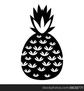 Black pineapple icon cartoon vector. Tropical fruit. Slice food. Black pineapple icon cartoon vector. Tropical fruit