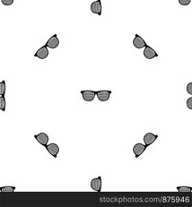 Black pinhole glasses pattern repeat seamless in black color for any design. Vector geometric illustration. Black pinhole glasses pattern seamless black
