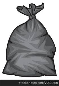 Black plastic trash bag vector illustration