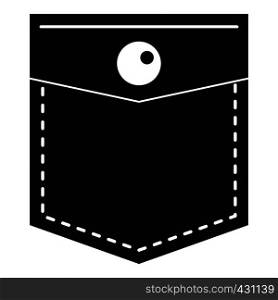 Black pocket symbol icon. Simple illustration of black pocket symbol vector icon for web. Black pocket symbol icon, simple style