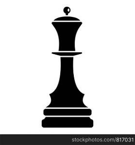 Black queen chess icon. Simple illustration of black queen chess vector icon for web design isolated on white background. Black queen chess icon, simple style