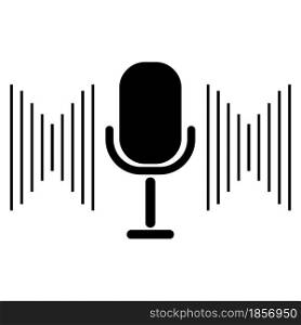 Black radio microphone. Flat design microphone. Audio record concept. Podcast icon. Vector illustration. Stock image. EPS 10.. Black radio microphone. Flat design microphone. Audio record concept. Podcast icon. Vector illustration. Stock image.