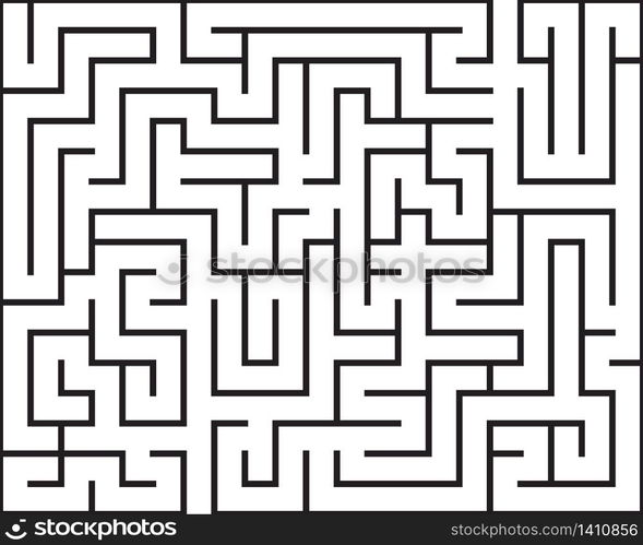 Black rectangle maze isolated on white background