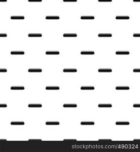 Black rectangular button pattern seamless repeat in cartoon style vector illustration. Black rectangular button pattern
