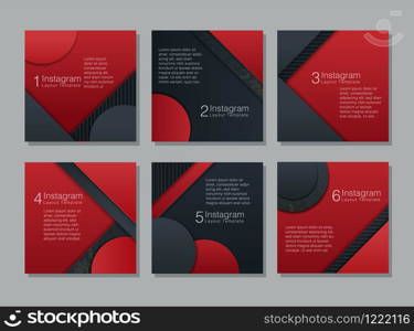 Black& Red background. Abstract realistic papercut decoration textured with Glitter, Vector illustration. Cover layout template.