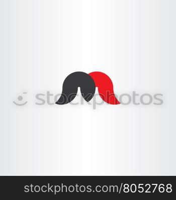 black red letter m logotype sign icon vector