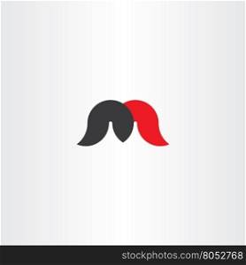 black red letter m logotype sign icon vector