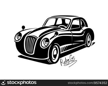 Black retro car vector image