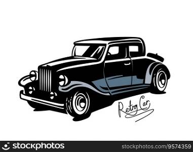 Black retro car vector image