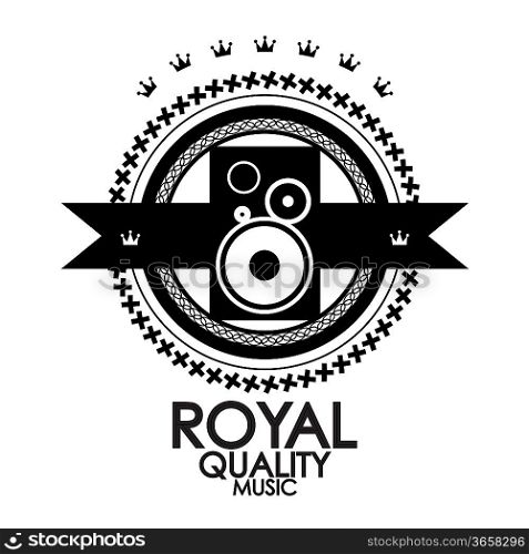 Black retro vintage label | tag | badge | royal quality music stamp