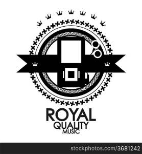 Black retro vintage label | tag | badge | royal quality music stamp