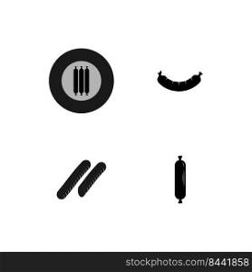 black sausage logo illustration design
