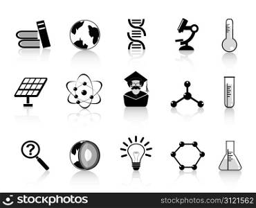 black science icons set for design