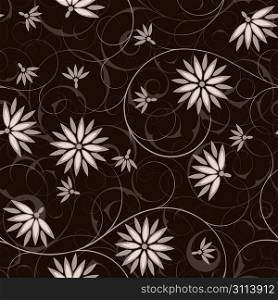 Black seamless from gray flower(can be repeated and scaled in any size)