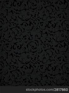 Black seamless pattern, vector