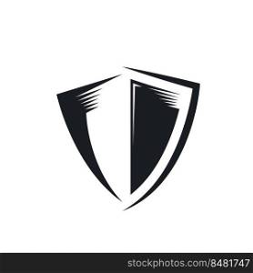 black shield icon vector concept design template web