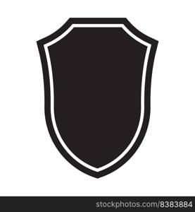black shield icon with curved side frame at the bottom, vector illustration design