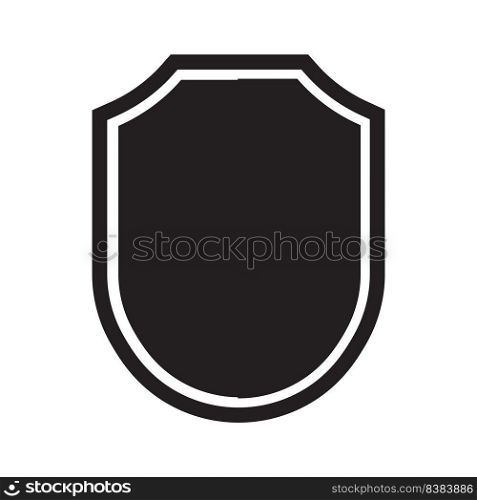 black shield icon with round bottom frame vector illustration design