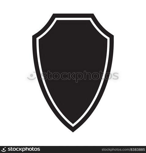 black shield icon with sharp tapered bottom frame vector illustration design
