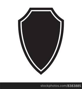 black shield icon with sharp tapered bottom frame vector illustration design