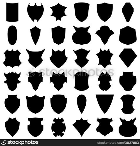 Black Shields. Vector illustration